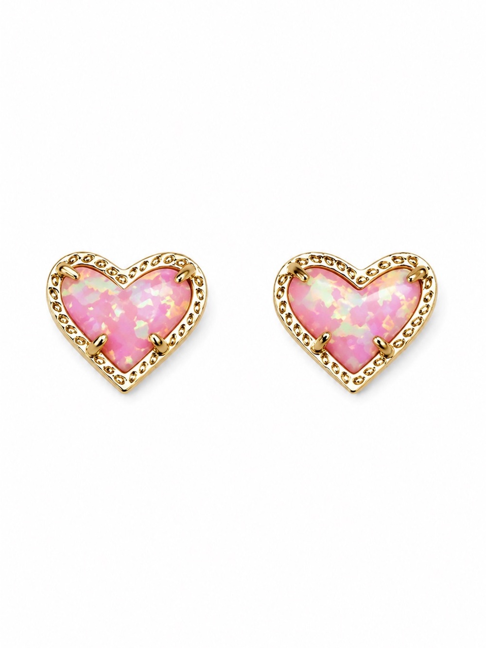 Kendra Scott Ari Heart Set Light Pink Kyocera Opal earrings